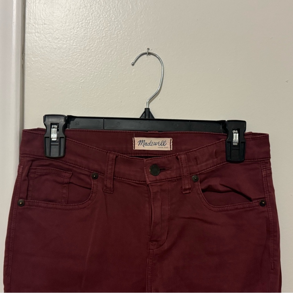 Madewell burgundy skinny jeans